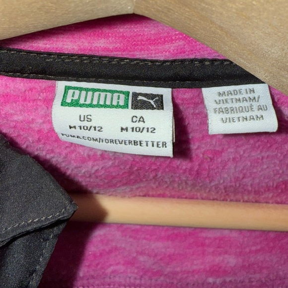 Puma Kids Vibrant Pink and Black Hoodie Girls M 10/12 - Picture 6 of 13